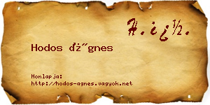 Hodos Ágnes névjegykártya