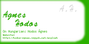 agnes hodos business card