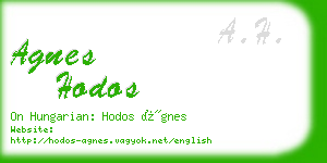 agnes hodos business card